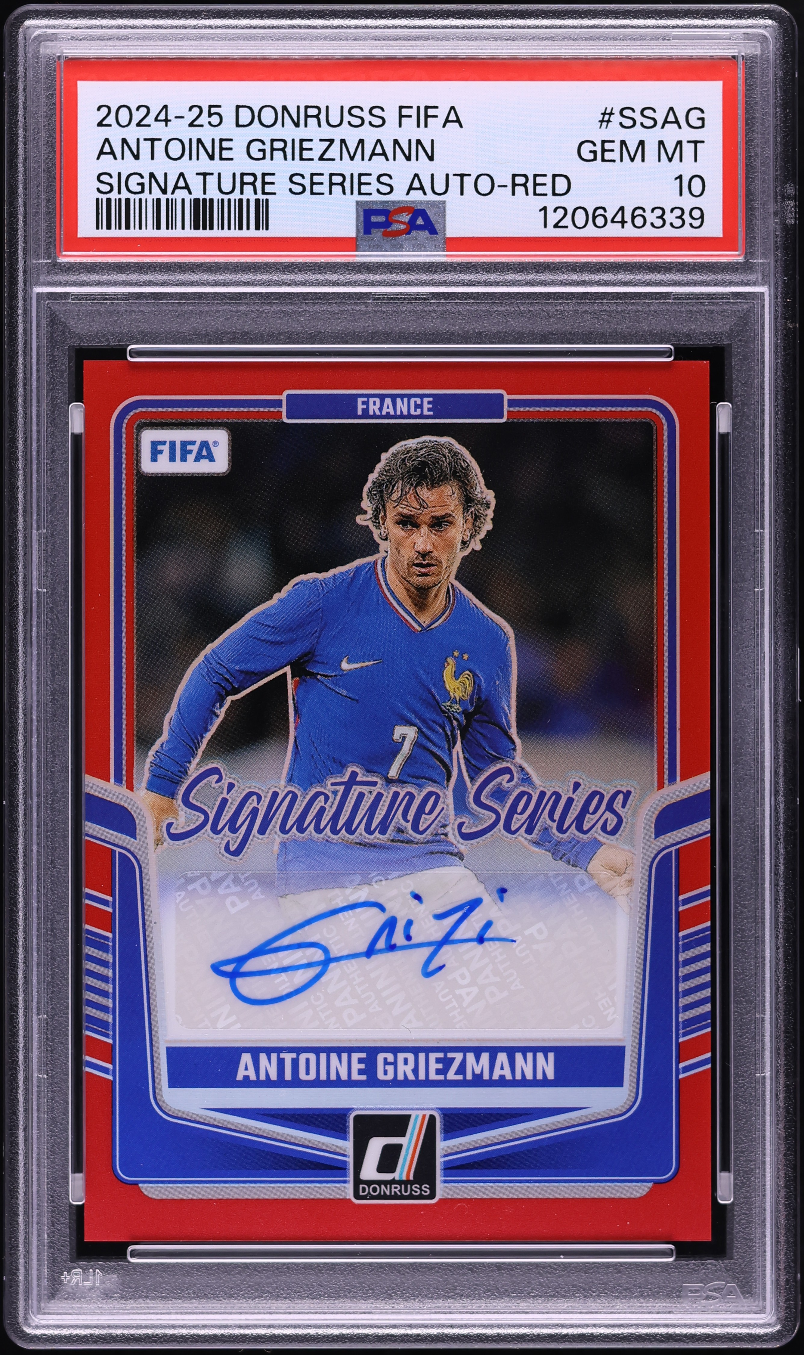 2024 Donruss FIFA Series Red Antoine Griezmann AUTO /25 #SSAG PSA