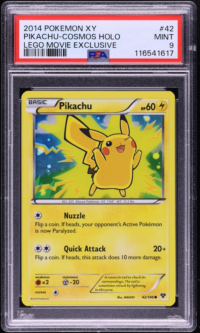 2014 Pokemon XY Lego Movie Exclusive Cosmos Holo Pikachu #42 PSA 9 MINT on  Fanatics Collect
