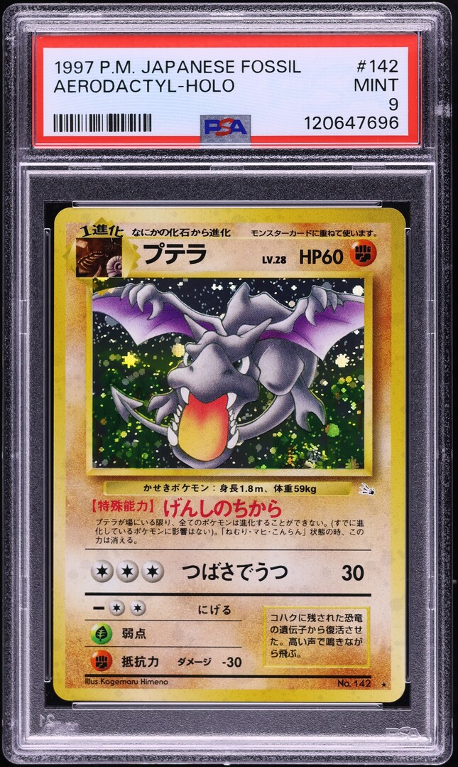 PSA 8 プテラ LV.28 HP60 NO.142 旧裏 プテラ 旧裏 PSA8 ホロ