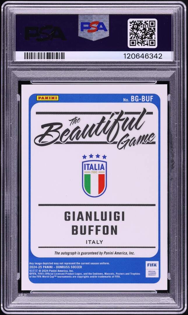 2024 Donruss FIFA The Beautiful Game Gianluigi Buffon AUTO #BGBUF PSA 8 NM-MT