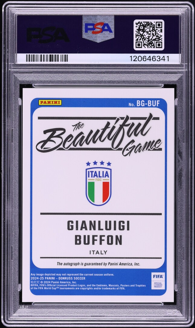 2024 Donruss FIFA The Beautiful Game Gianluigi Buffon AUTO #BGBUF PSA 8 NM-MT