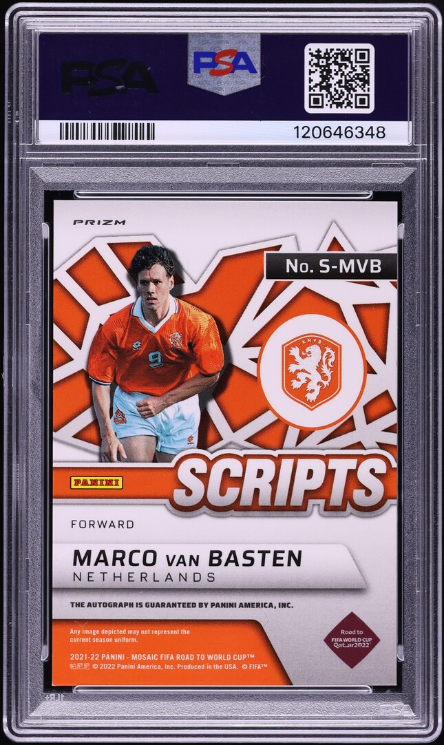 2021 Panini Mosaic FIFA Scripts Marco Van Basten AUTO #S-MVB PSA 8 NM-MT