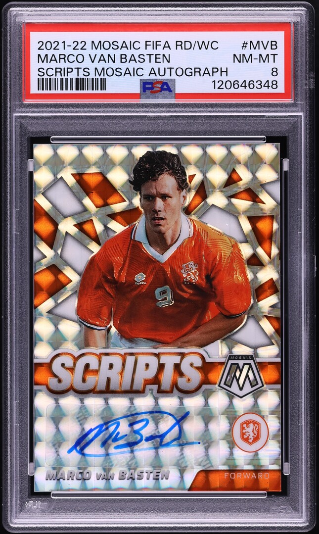 2021 Panini Mosaic FIFA Scripts Marco Van Basten AUTO #S-MVB PSA 8 NM-MT