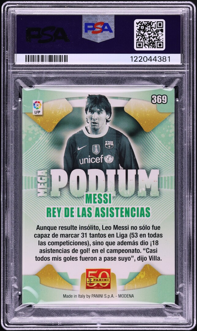 2011 Panini Mega Cracks Liga BBVA Lionel Messi #369 PSA 9 MINT
