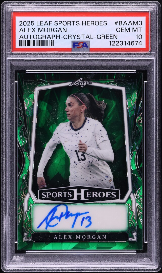 2025 Leaf Sports Heroes Crystal Green Alex Morgan AUTO /9 #BAAM3 PSA 10 GEM MINT