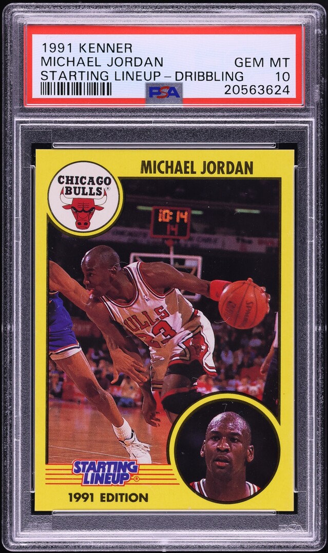 1991 Kenner Starting Lineup Dribbling Michael Jordan PSA 10 GEM MINT