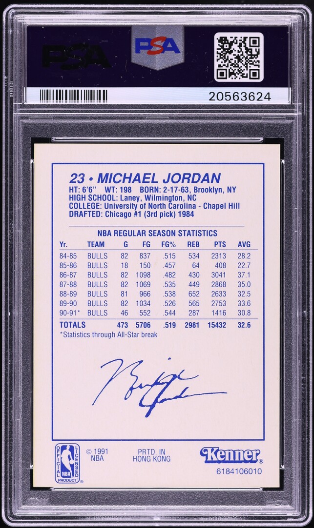 1991 Kenner Starting Lineup Dribbling Michael Jordan PSA 10 GEM MINT