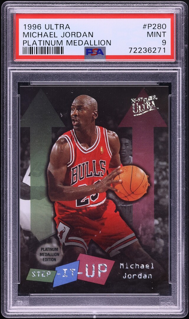 1996 Ultra Platinum Medallion Michael Jordan #P-280 PSA 9 MINT on