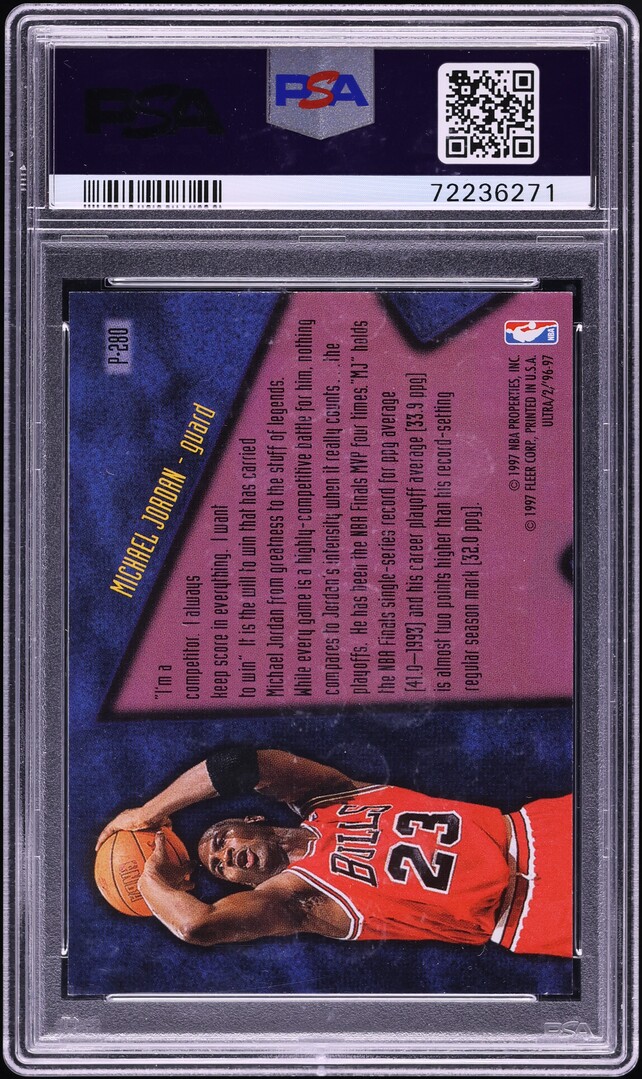 1996 Ultra Platinum Medallion Michael Jordan #P-280 PSA 9 MINT on