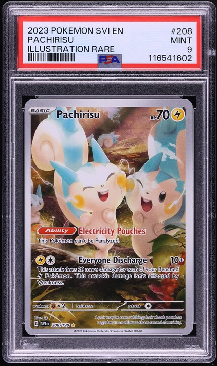 pokemon card pachirisu - 208/198 - Scarlet & Violet - Illustrator Rare The item may be similar but not exactly the same as the image (e.g Pachirisu 051 - Reverse Holofoil