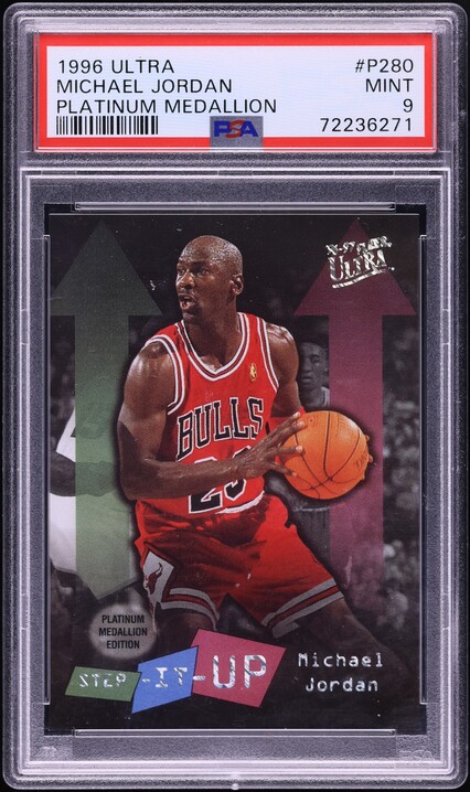 1996 Ultra Platinum Medallion Michael Jordan #P-280 PSA 9 MINT on