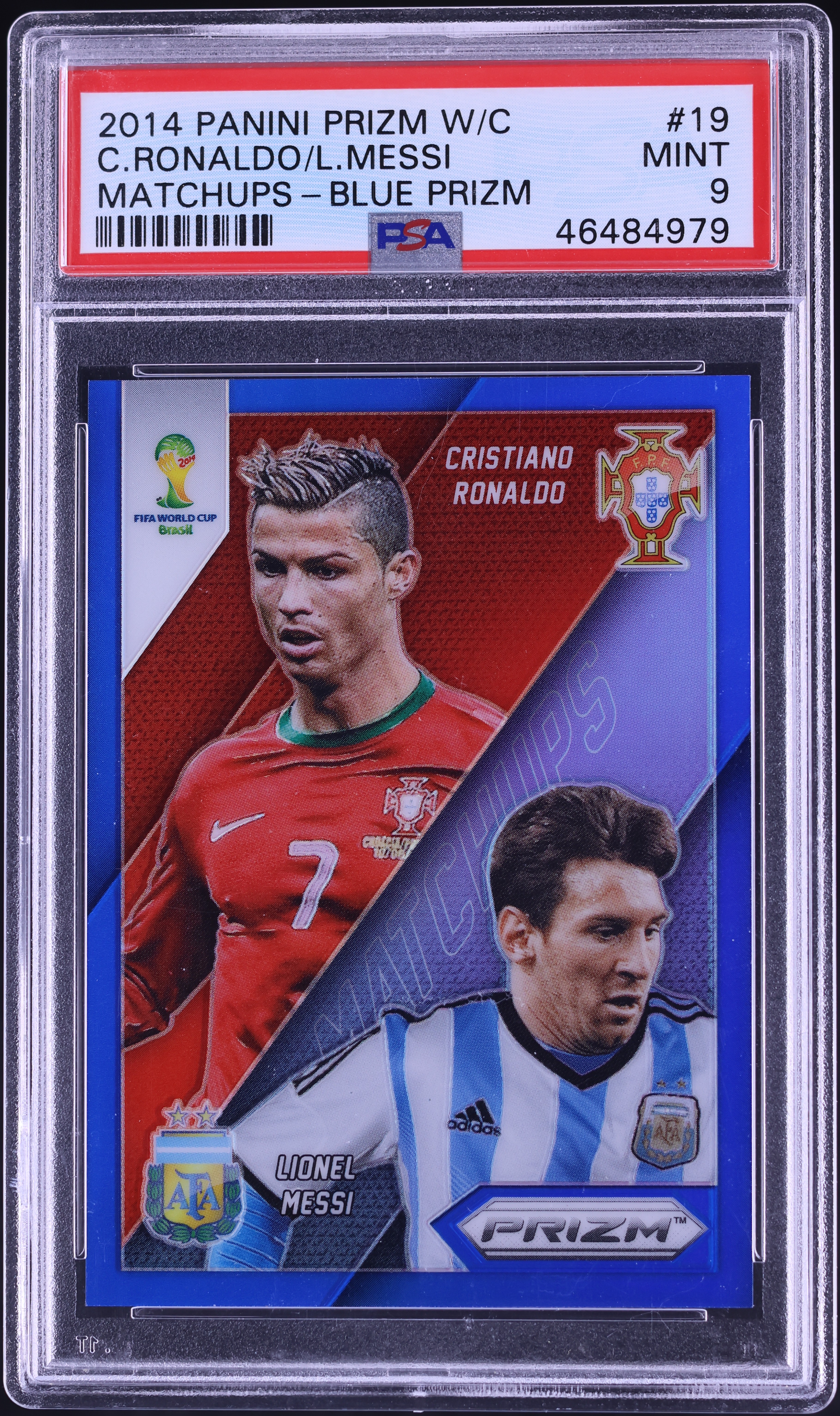 2014 Panini Prizm World Cup Blue Cristiano Ronaldo Lionel Messi