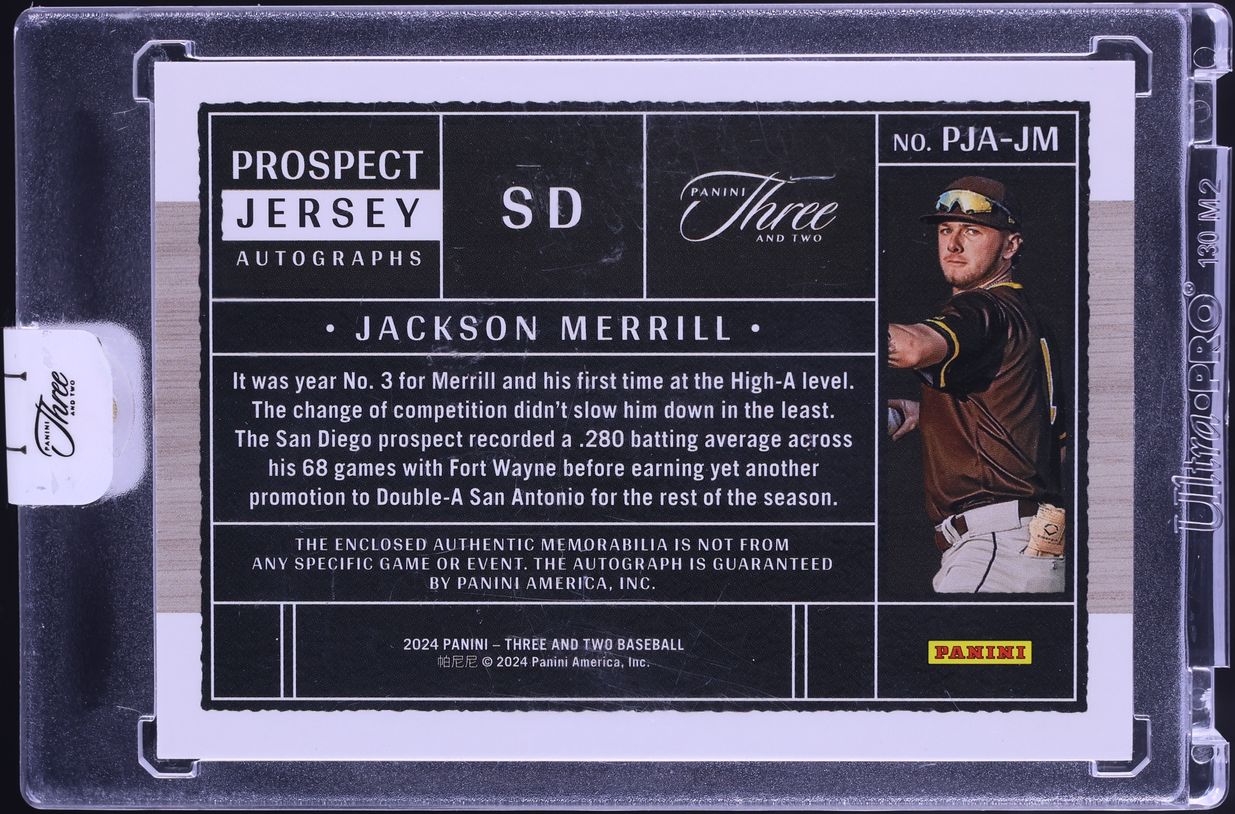 2024 Panini Three And Two Emerald Jackson Merrill ROOKIE PATCH AUTO 1/5 #PJA-JM