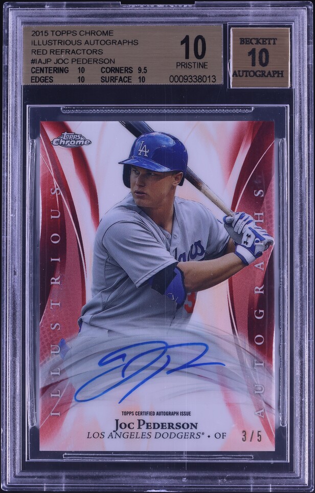 2015 Topps Chrome Illustrious Red Refractor Joc Pederson AUTO /5