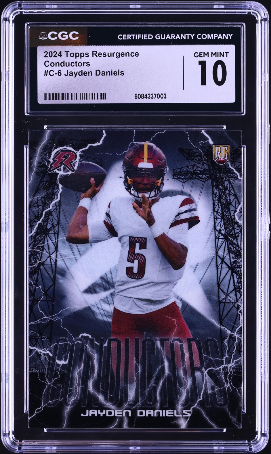 2024 Topps Resurgence Conductors Jayden Daniels ROOKIE #C-6 CGC 10 GEM MINT