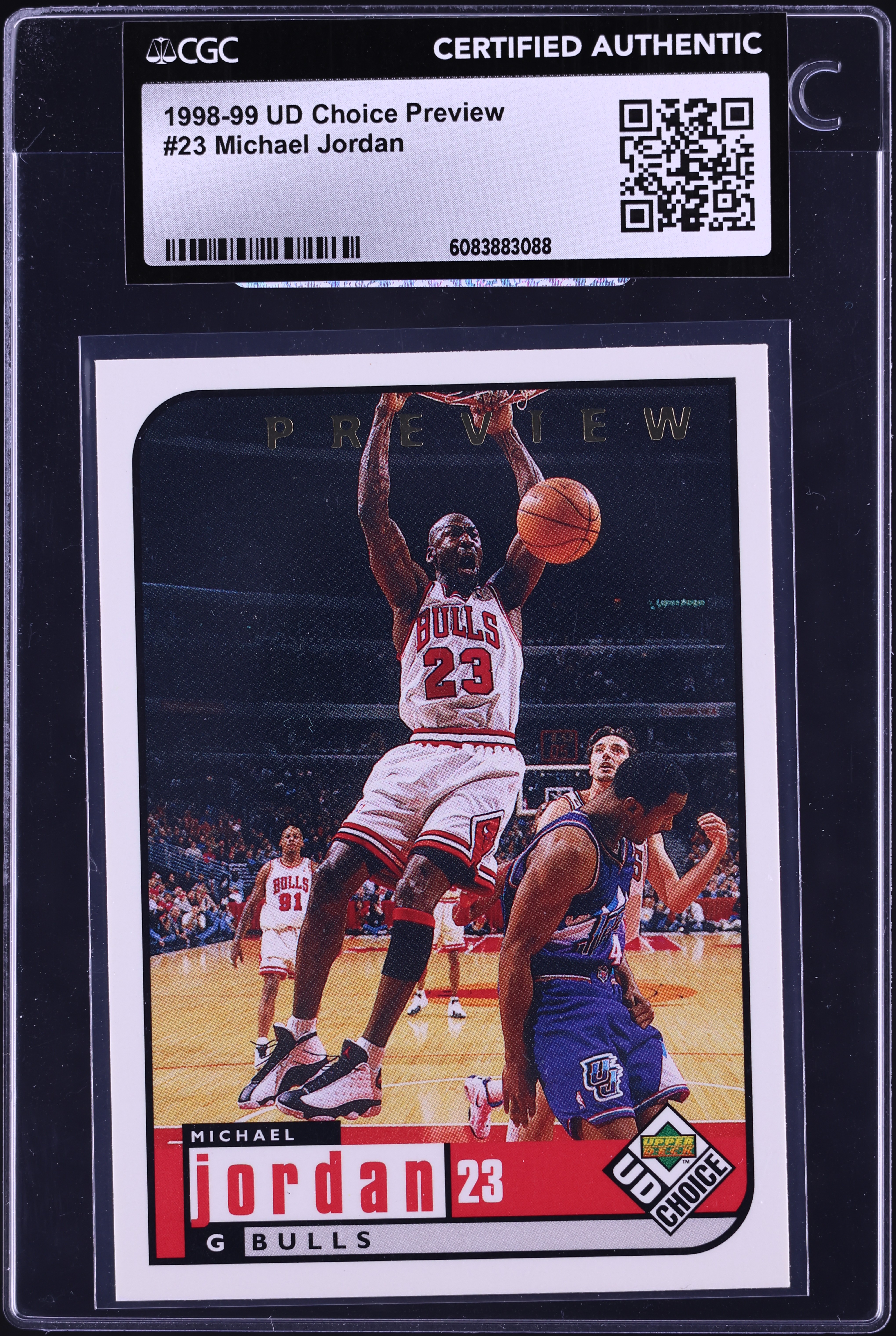 1998 Upper Deck Choice Preview Michael Jordan #23 CGC AUTH on