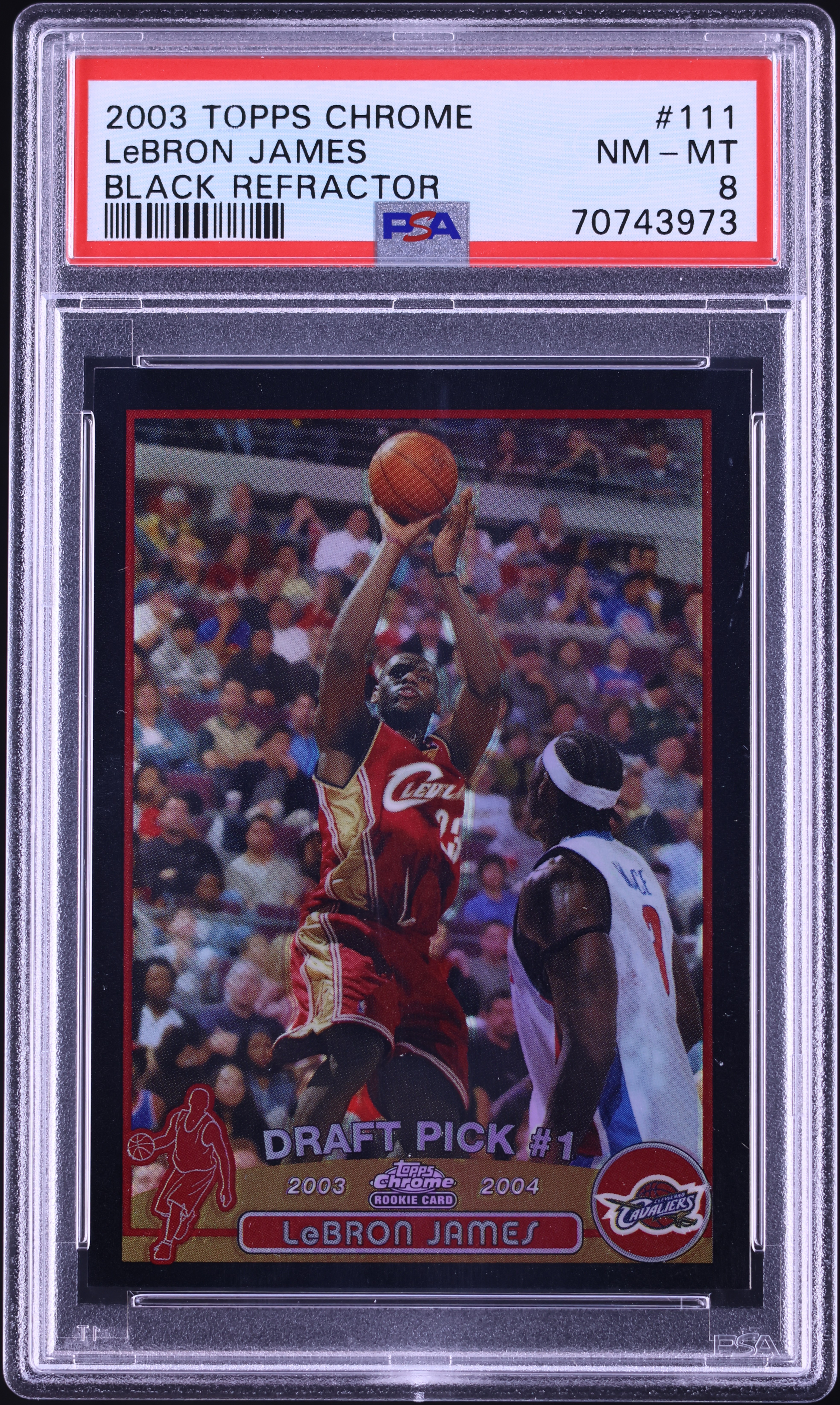 2003 lebron james topps chrome black refractor