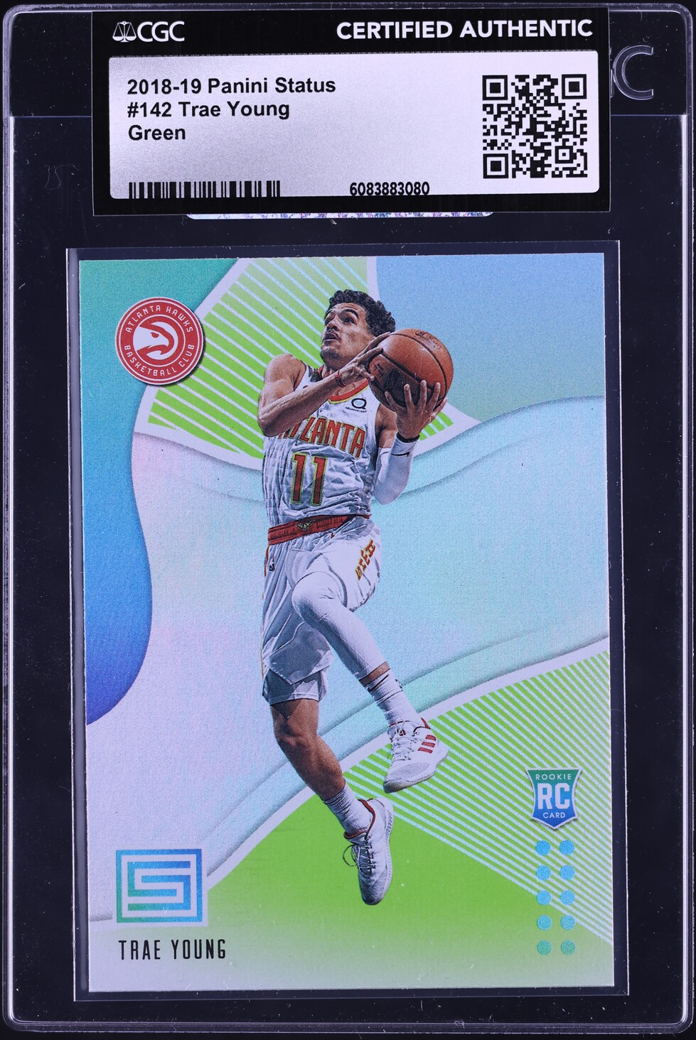 2018 Panini Status Green Trae Young ROOKIE #142 CGC AUTH