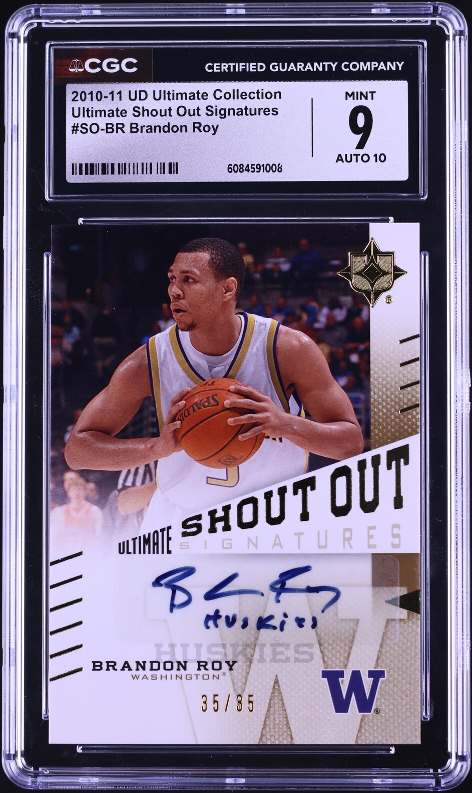 2010 UD Ultimate Collection Ultimate Shout Out Brandon Roy AUTO /35 CGC 9 MINT