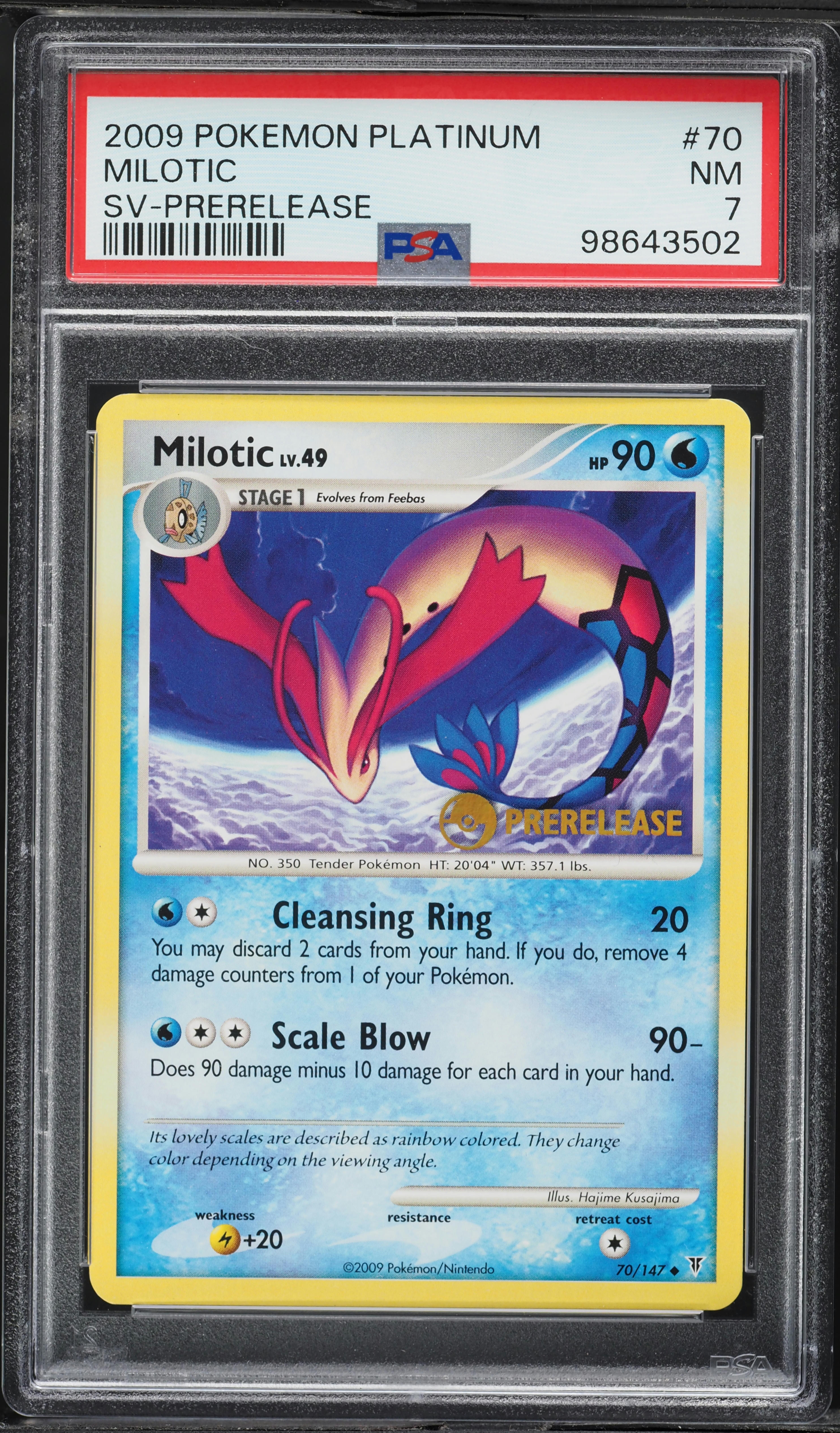 2009 Pokemon Platinum Supreme Victors Prerelease Milotic #70 PSA 7
