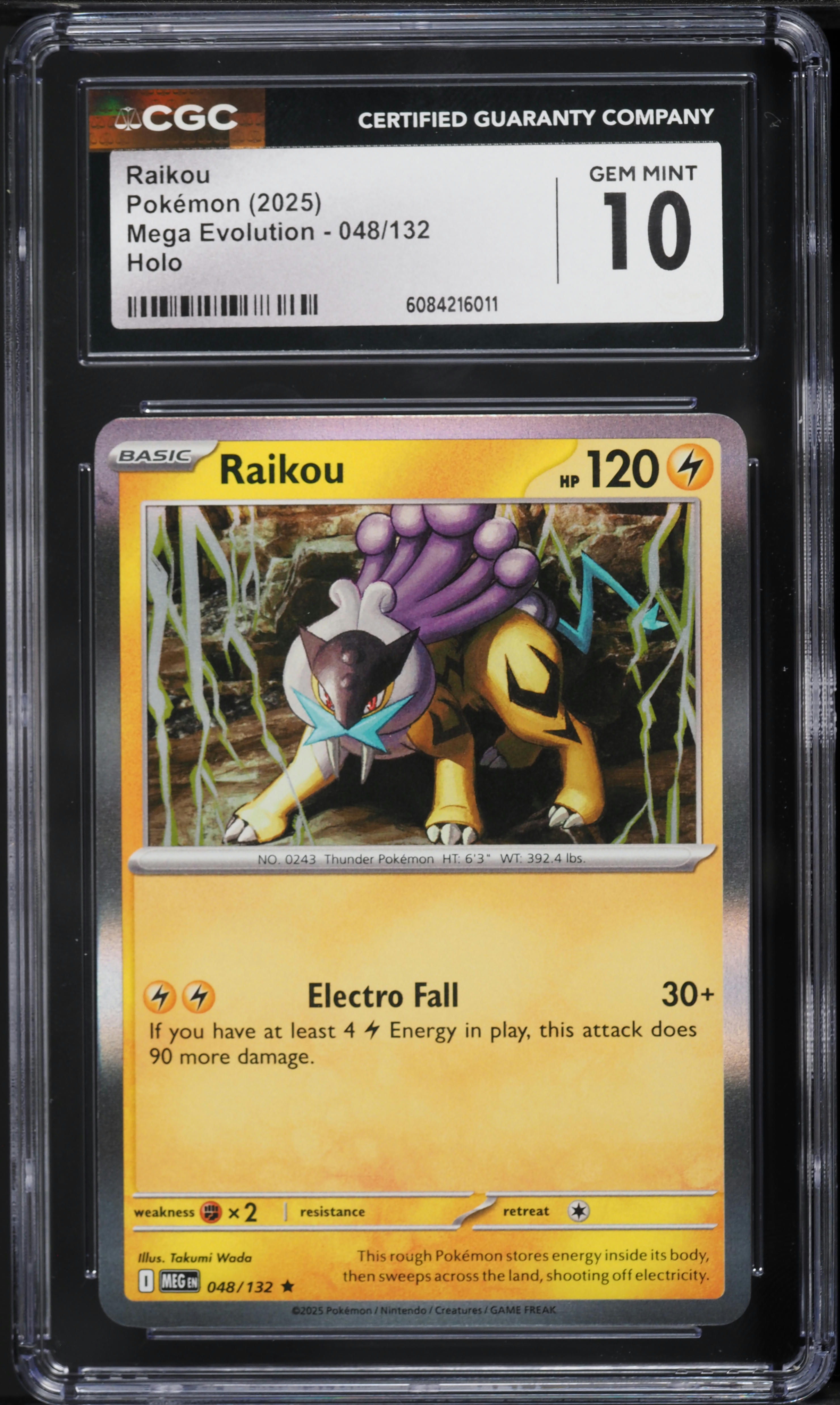 2025 Pokemon Mega Evolution Holo Raikou #48 CGC 10 GEM MINT on Fanatics  Collect