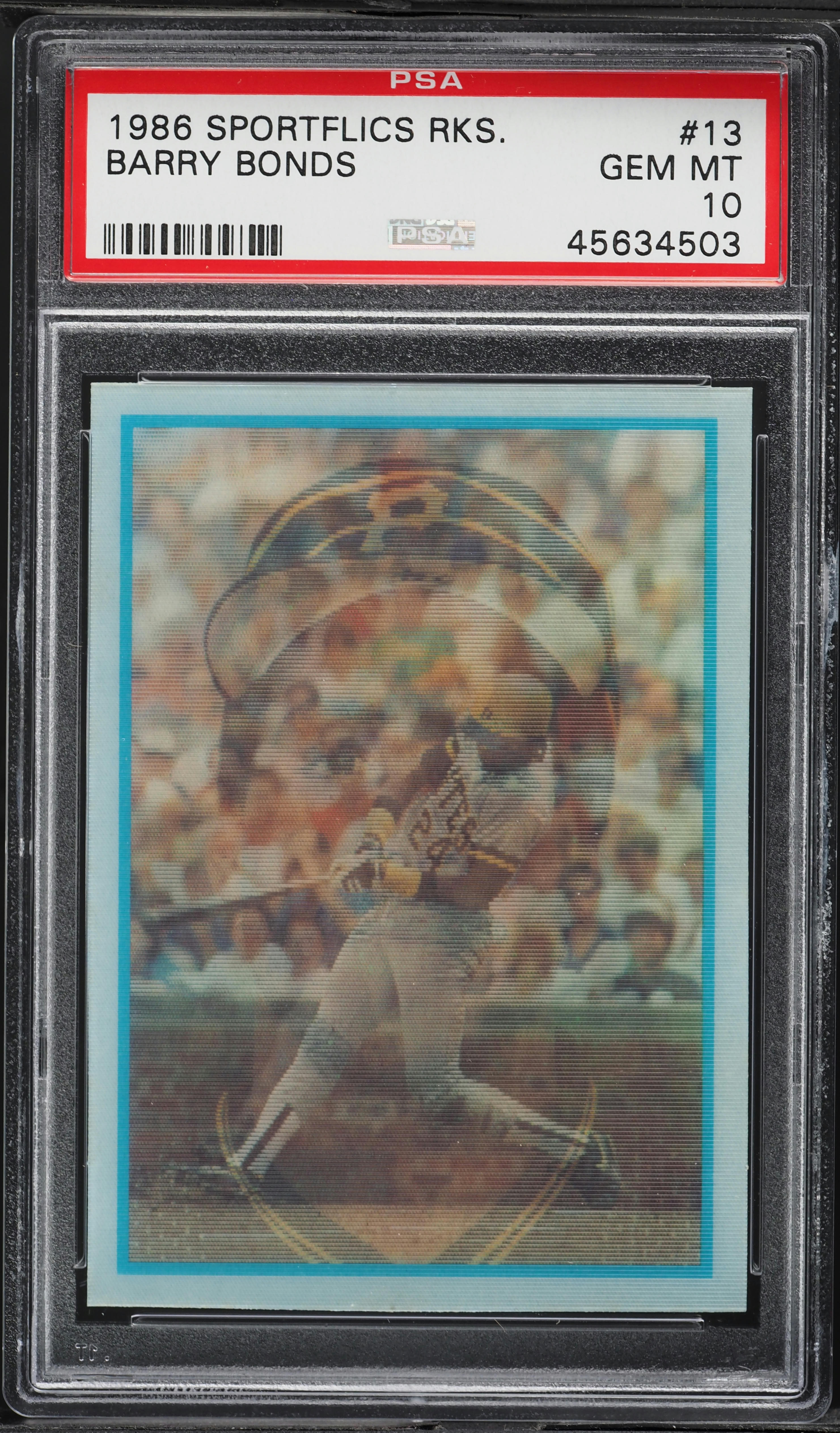 1986 Sportflics Barry Bonds ROOKIE #13 PSA 10 GEM MINT on Fanatics