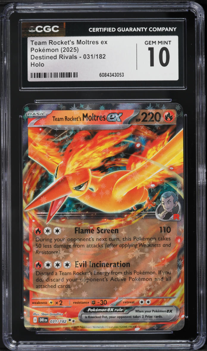 mega moltres pokemon card - Team Rocket's ex - 031/182 - Destined Rivals - Double Rare Colorless Retreat Cost Moltres Legendary Collection - Rare