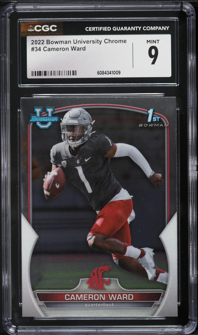 2022 Bowman Chrome University Cameron Ward ROOKIE #34 CGC 9 MINT