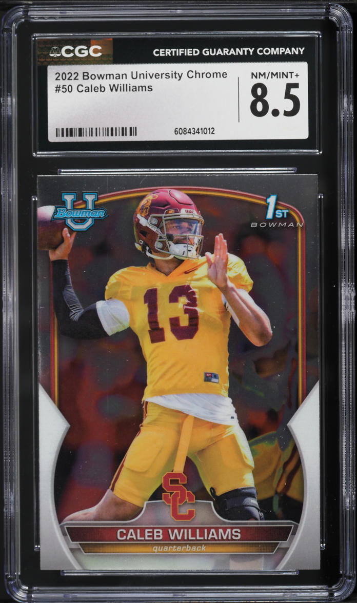2022 Bowman Chrome University Caleb Williams ROOKIE #50 CGC 8.5 NM-MT+
