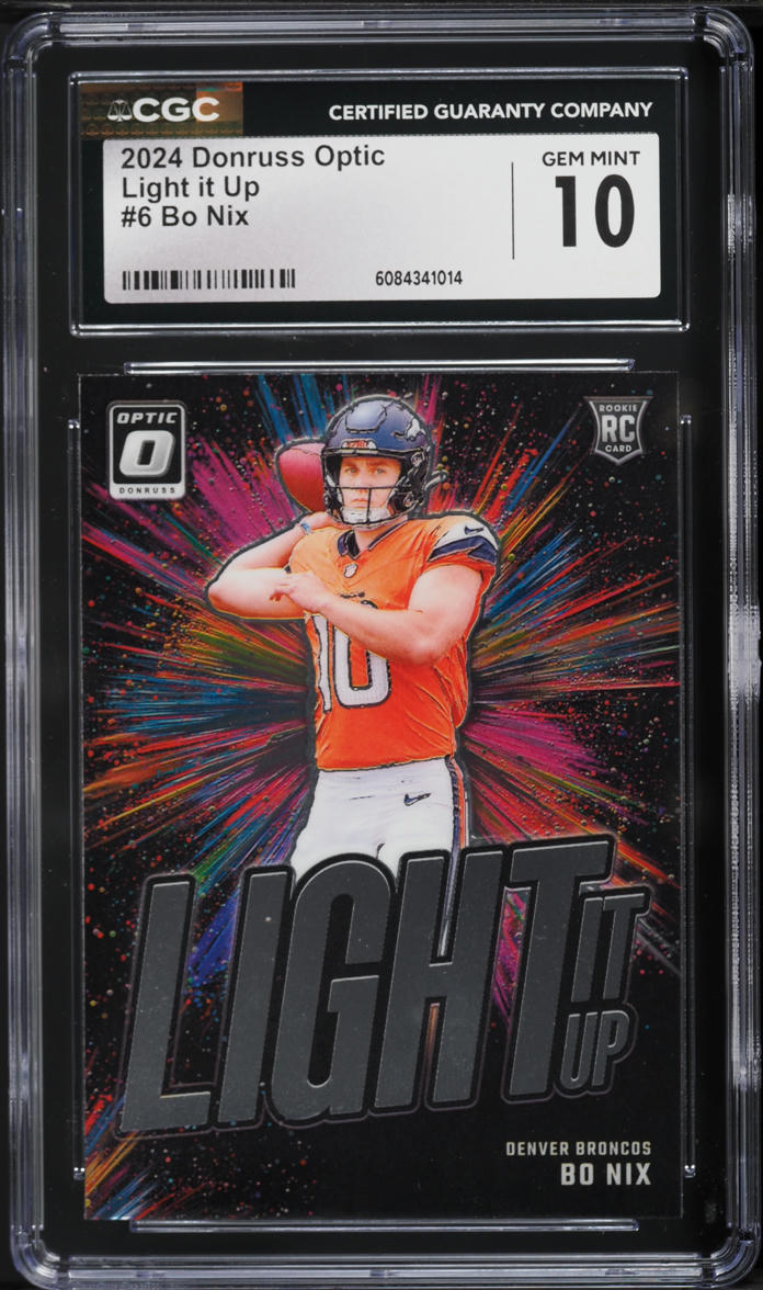 2024 Donruss Optic Light It Up Bo Nix ROOKIE #6 CGC 10 GEM MINT