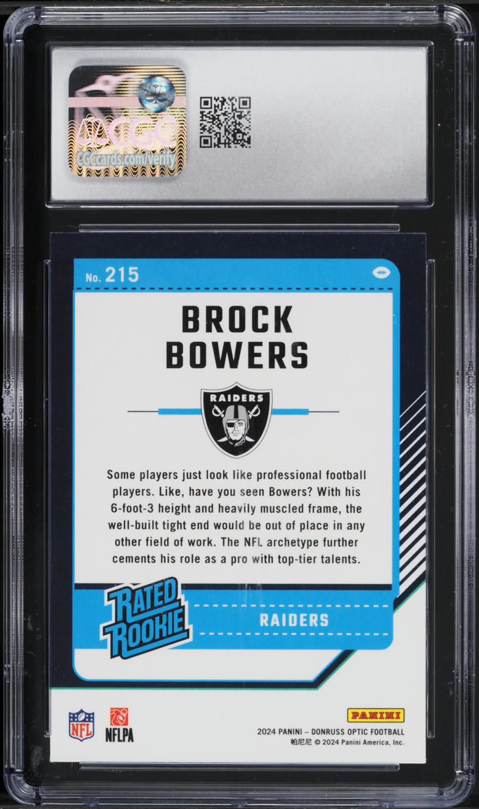2024 Donruss Optic Brock Bowers ROOKIE #215 CGC 9 MINT
