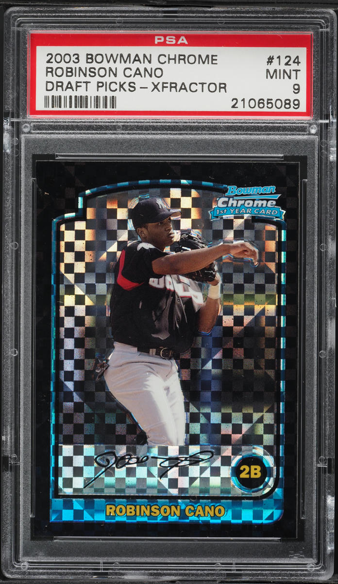 2003 Bowman Chrome Draft Xfractor Robinson Cano ROOKIE /130 #124 PSA 9 MINT