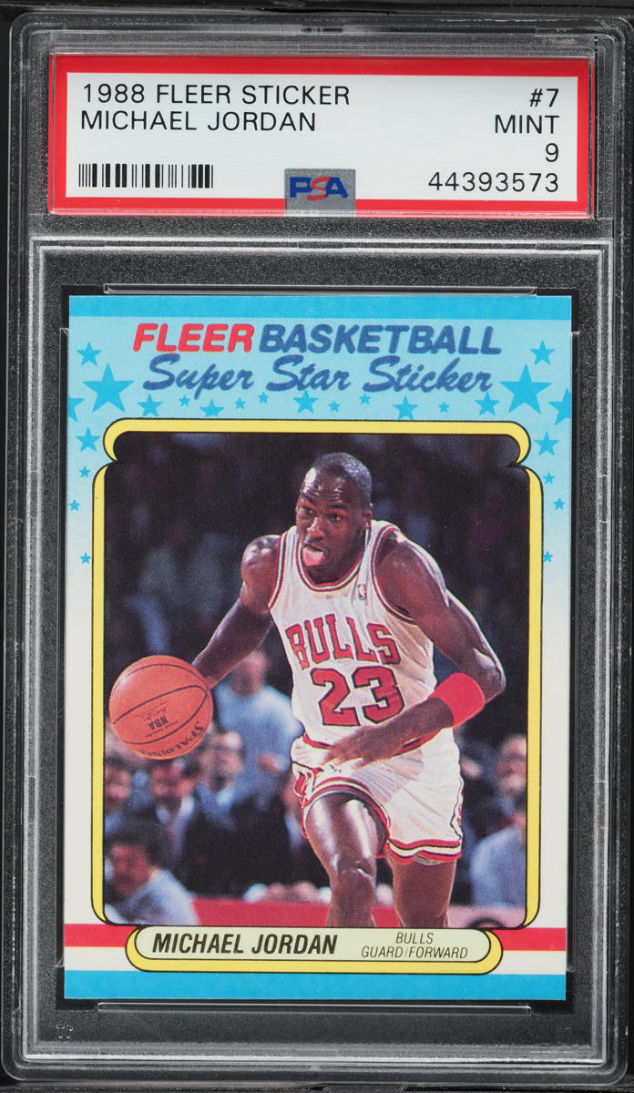 1988 Fleer Sticker Michael Jordan #7 PSA 9 MINT