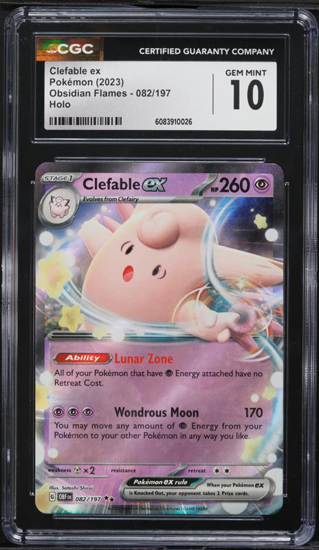 2023 Pokemon Scarlet & Violet Obsidian Flames Clefable ex #82 CGC 10 GEM MINT