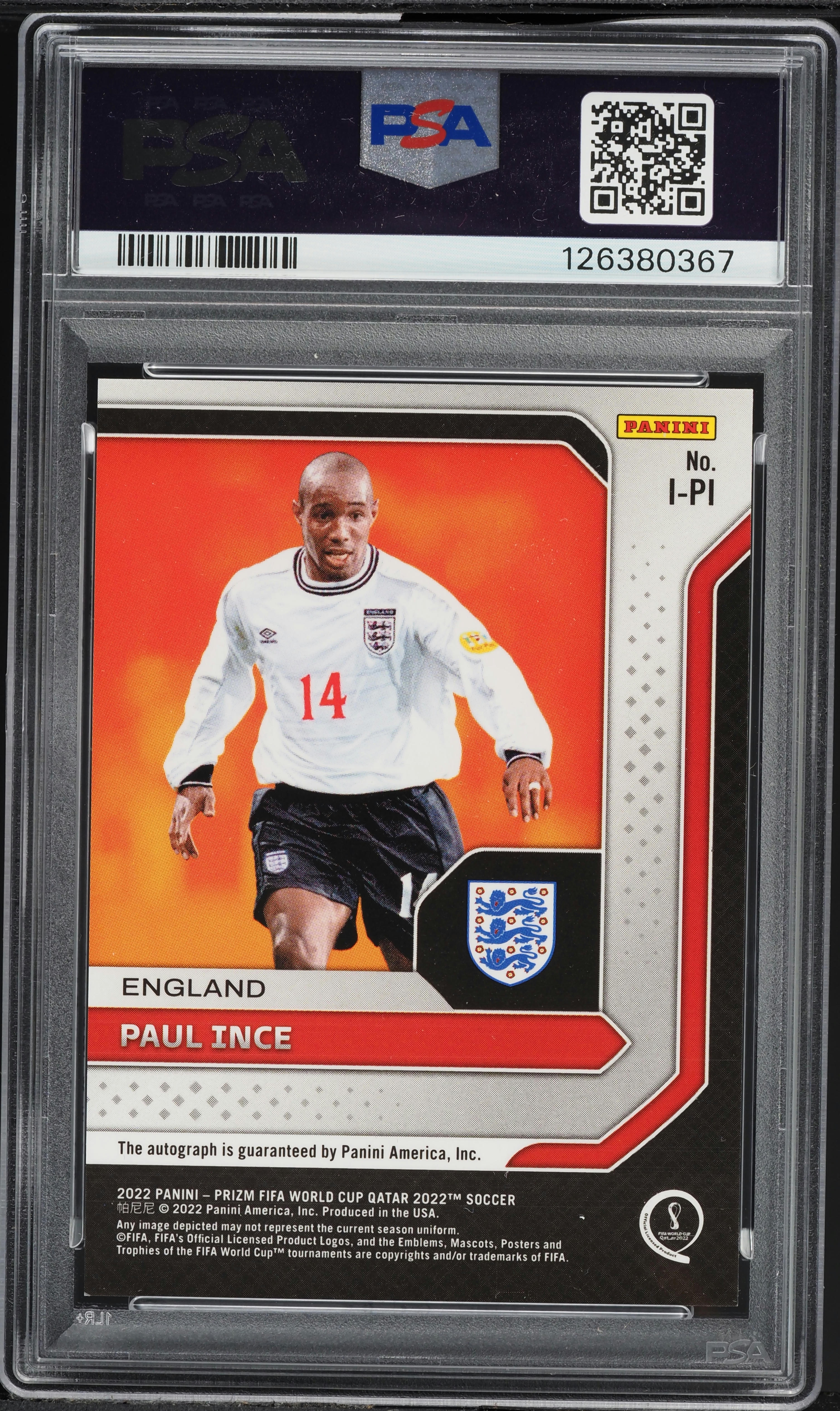 2022 Panini Prizm World Cup Qatar International Ink Paul Ince AUTO