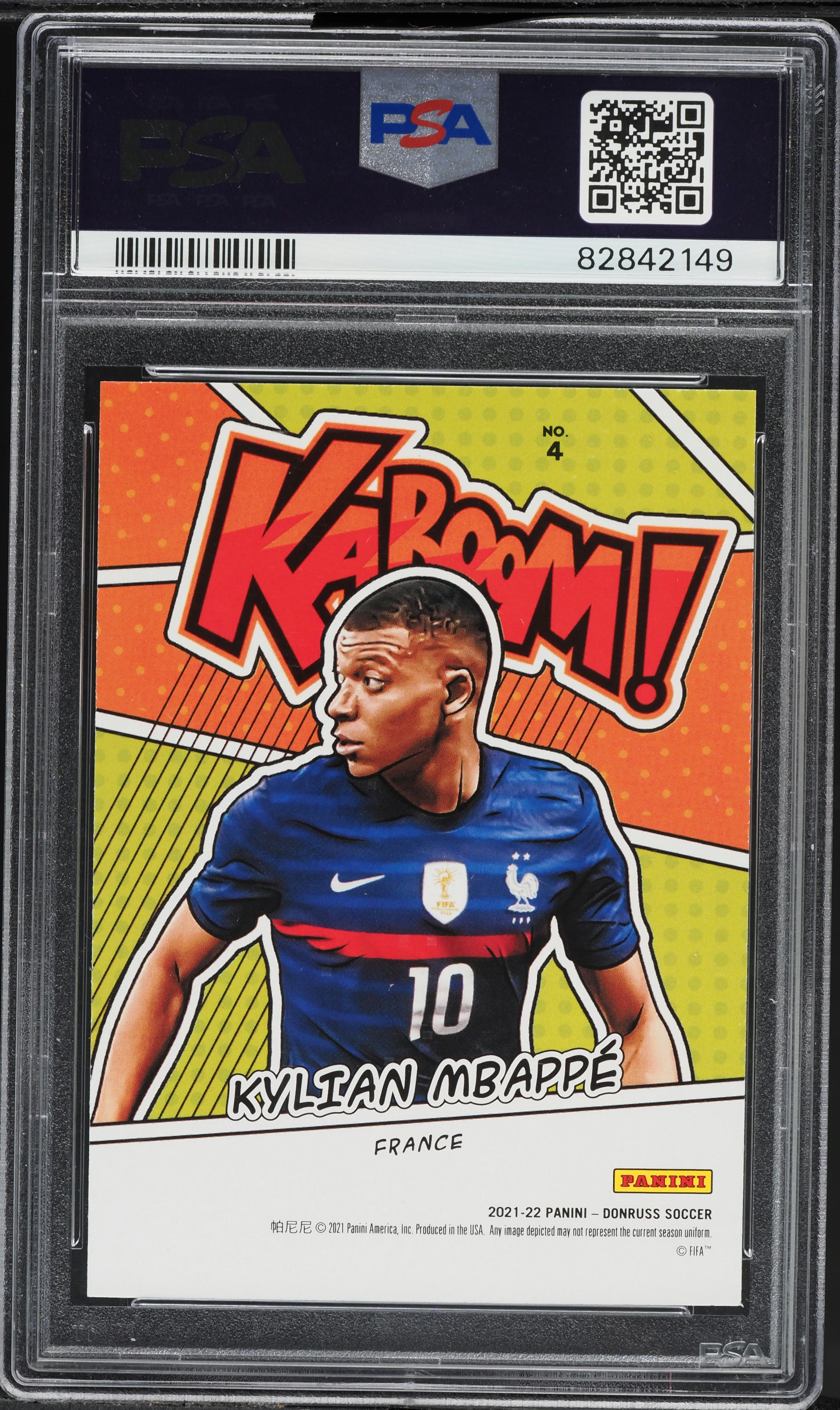 2021 Donruss Road To Qatar Kaboom! Kylian Mbappe #4 PSA 10 GEM