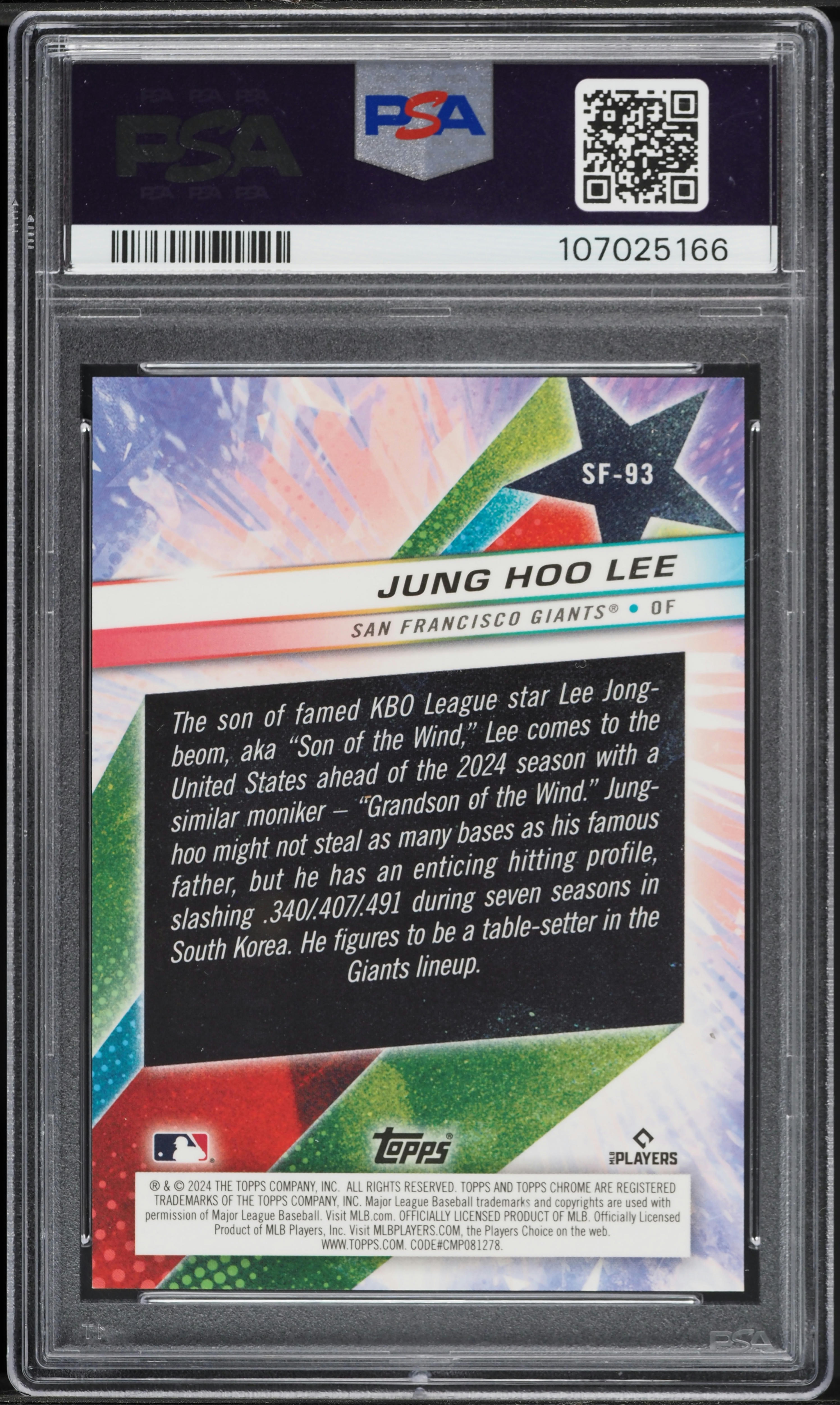 2024 Topps Chrome Cosmic Starfractor Org Galactic Jung Hoo Lee 