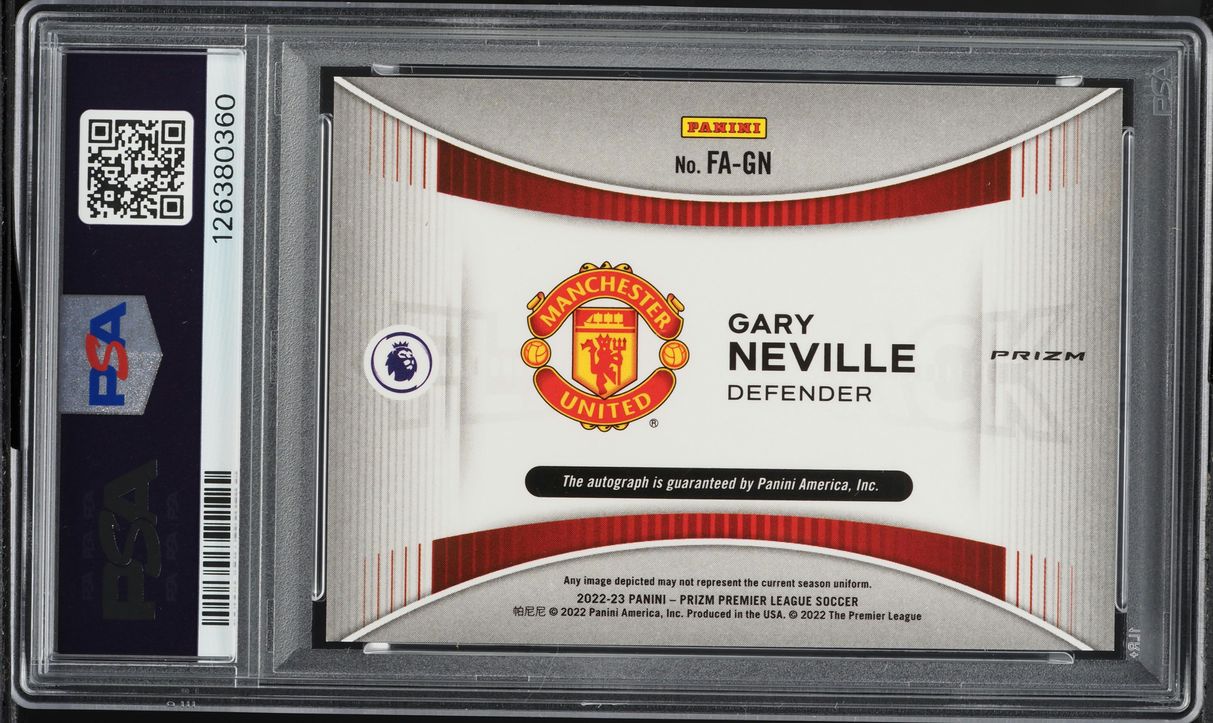 2022 Panini Prizm Premier League Flashback Red Stars Gary Neville