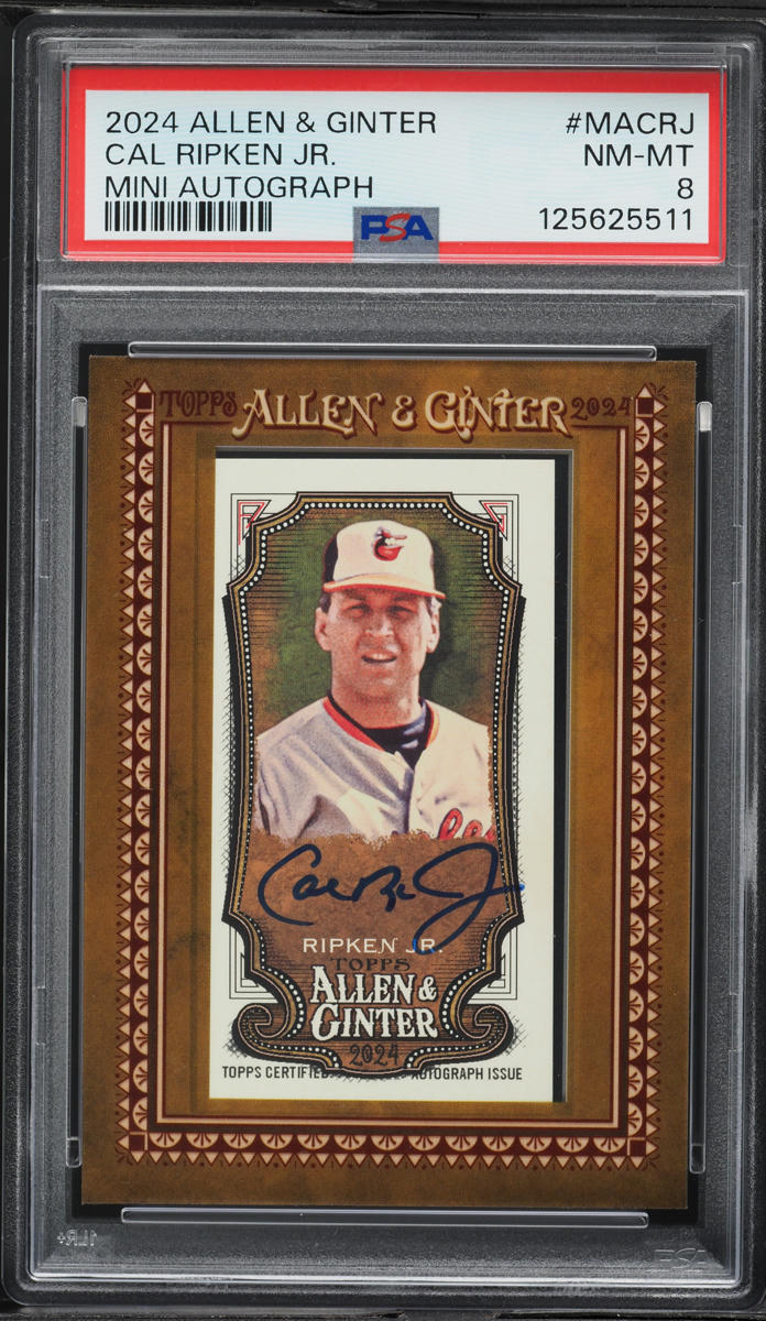 2024 Topps Allen & Ginter Mini Cal Ripken Jr. AUTO #MA-CRJ PSA 8