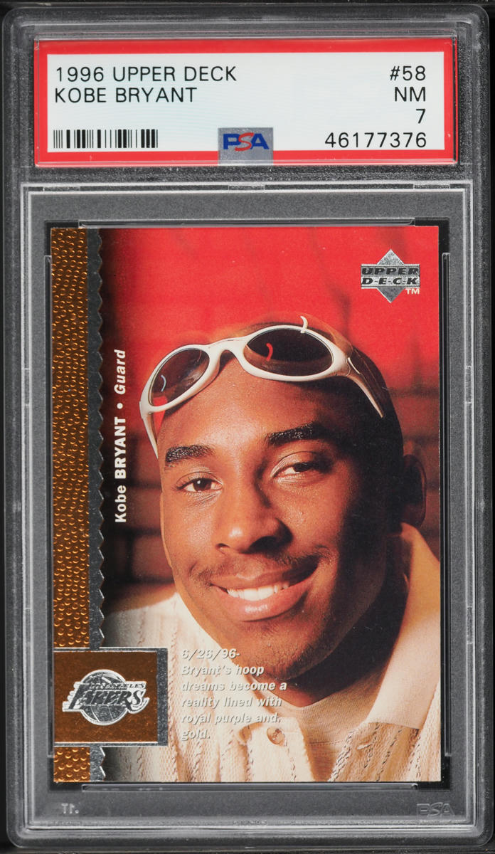 1996 Upper Deck Basketball Kobe Bryant ROOKIE #58 PSA 7 NRMT on