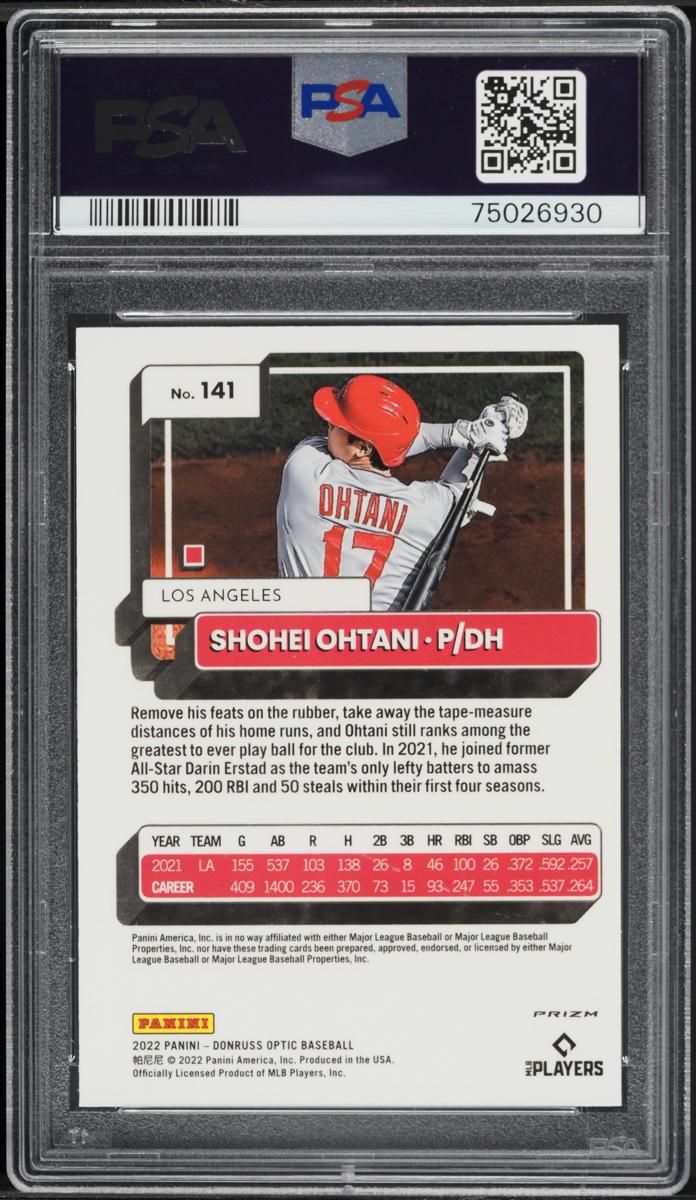 2022 Donruss Optic White Sparkle Shohei Ohtani #141 PSA 10 GEM