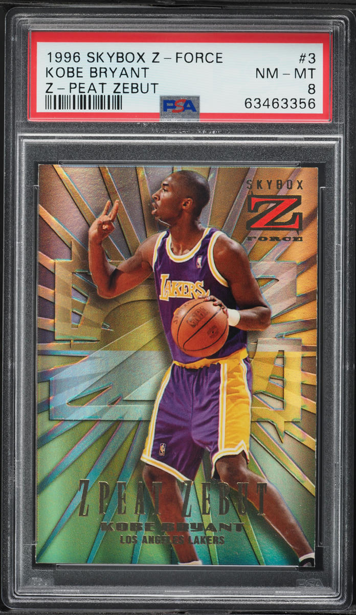 1996 Skybox Z-Force Z-Peat Zebut Kobe Bryant ROOKIE #3 PSA 8 NM-MT
