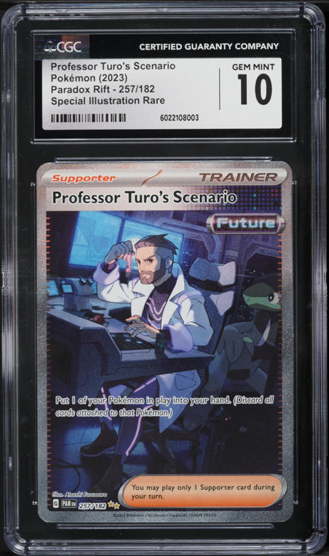 2023 Pokemon SV Paradox Rift SIR Professor Turo's Scenario #257 CGC 10 GEM