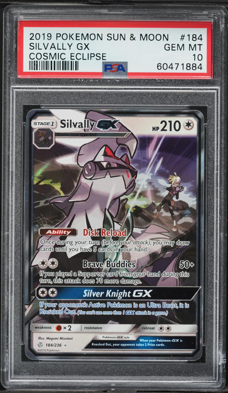 2019 Pokemon Sun & Moon Cosmic Eclipse Full Art Silvally GX #184 PSA 10 GEM MINT