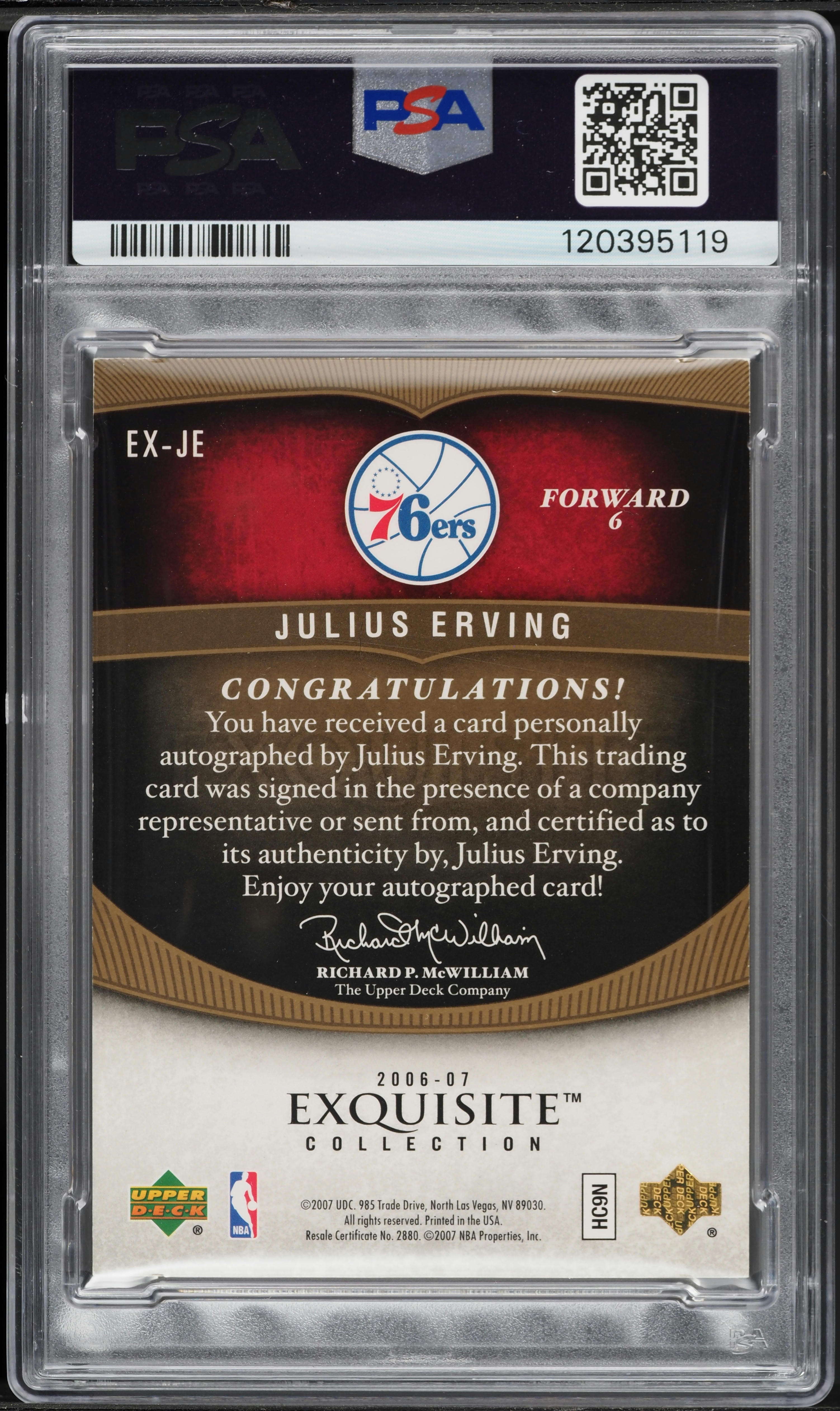 2006 Exquisite Collection Enshrinements Julius Erving AUTO /25 #EX