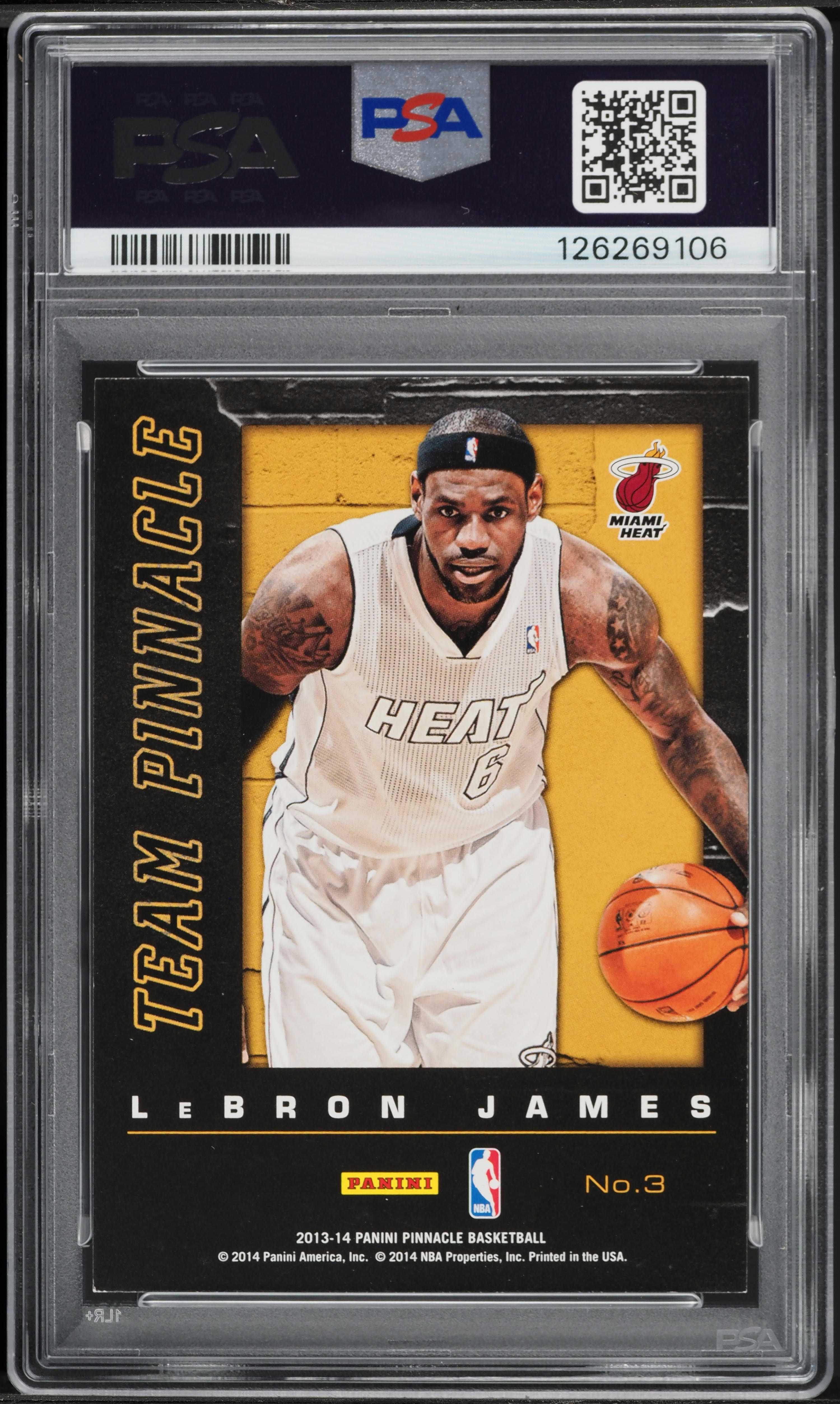 2013 Panini Pinnacle Team Pinnacle Kobe Bryant LeBron James #3 PSA