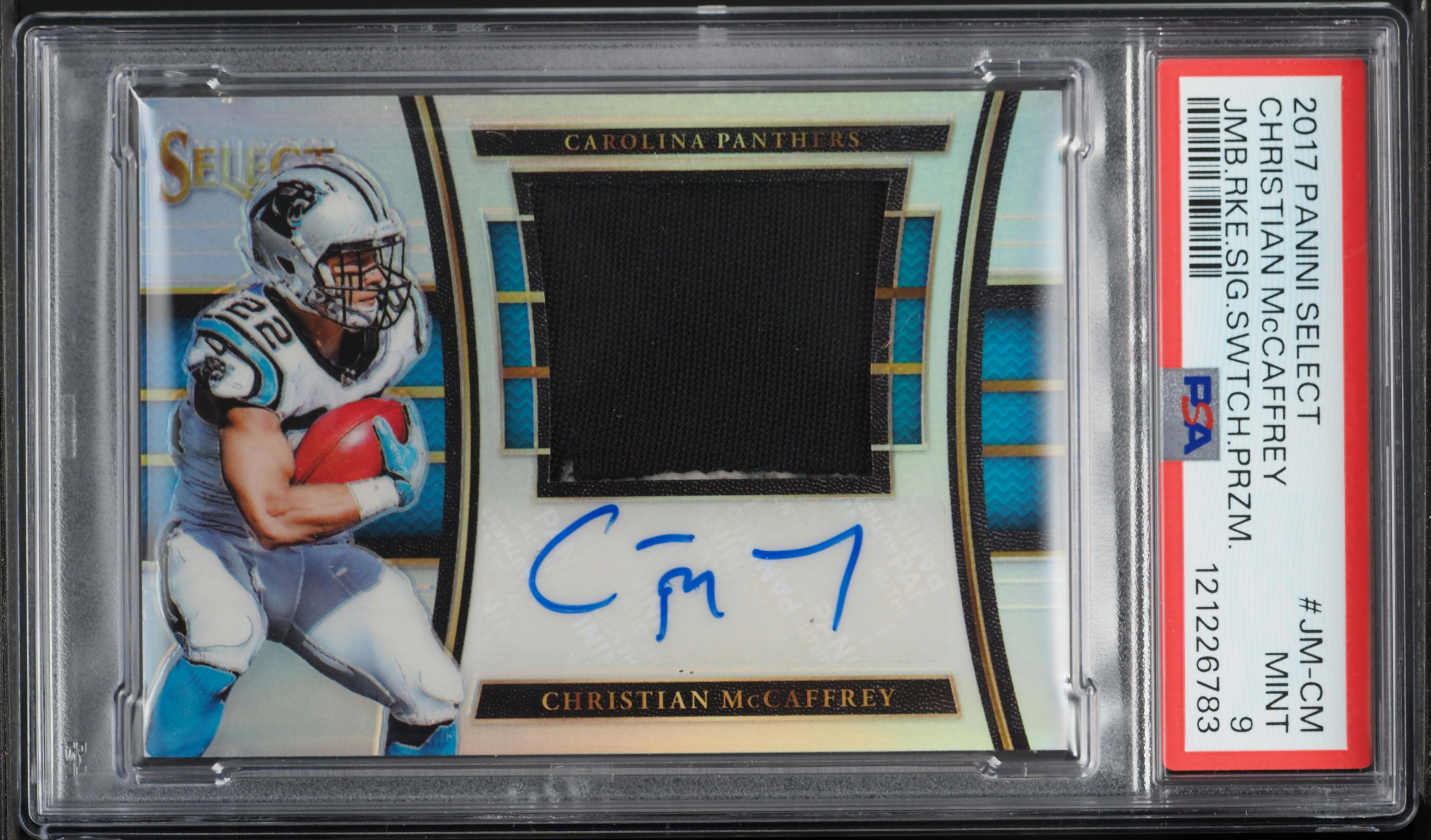 2017 Select Jumbo Swatch Prizm Christian McCaffrey RC PATCH AUTO