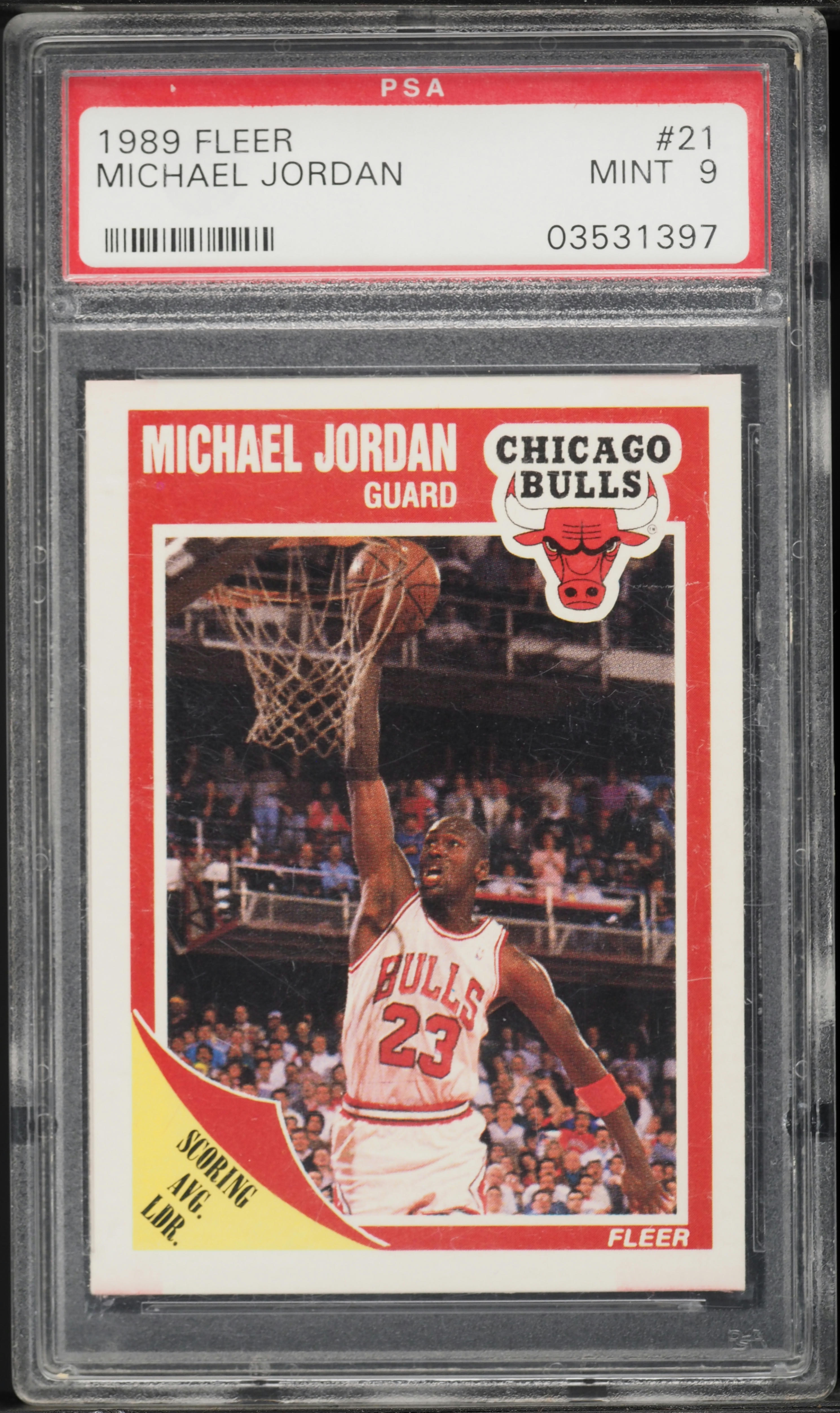 1989 Fleer Basketball Michael Jordan #21 PSA 9 MINT on Fanatics