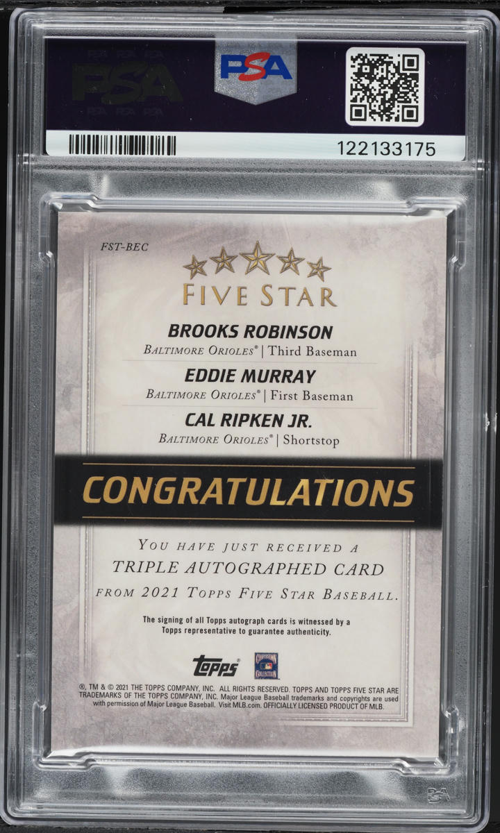 2021 Topps Five Star Brooks Robinson Eddie Murray Cal Ripken Jr