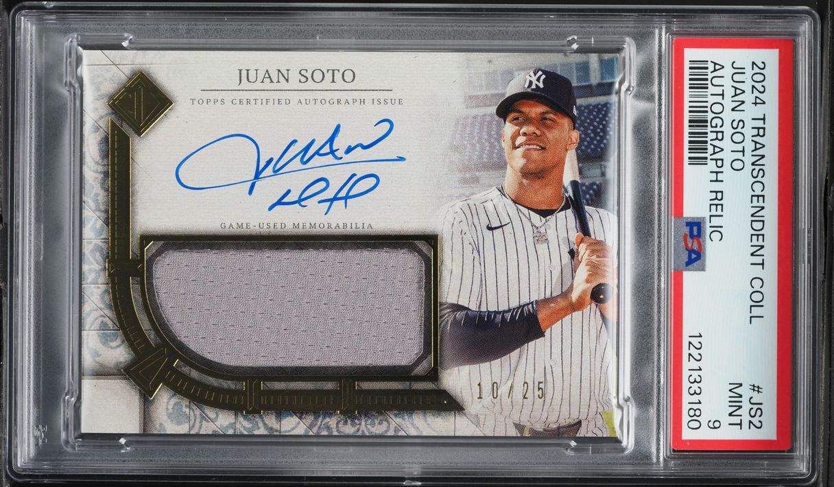 2024 Topps Transcendent Collection Juan Soto PATCH AUTO /25 #JS2 PSA 9 MINT